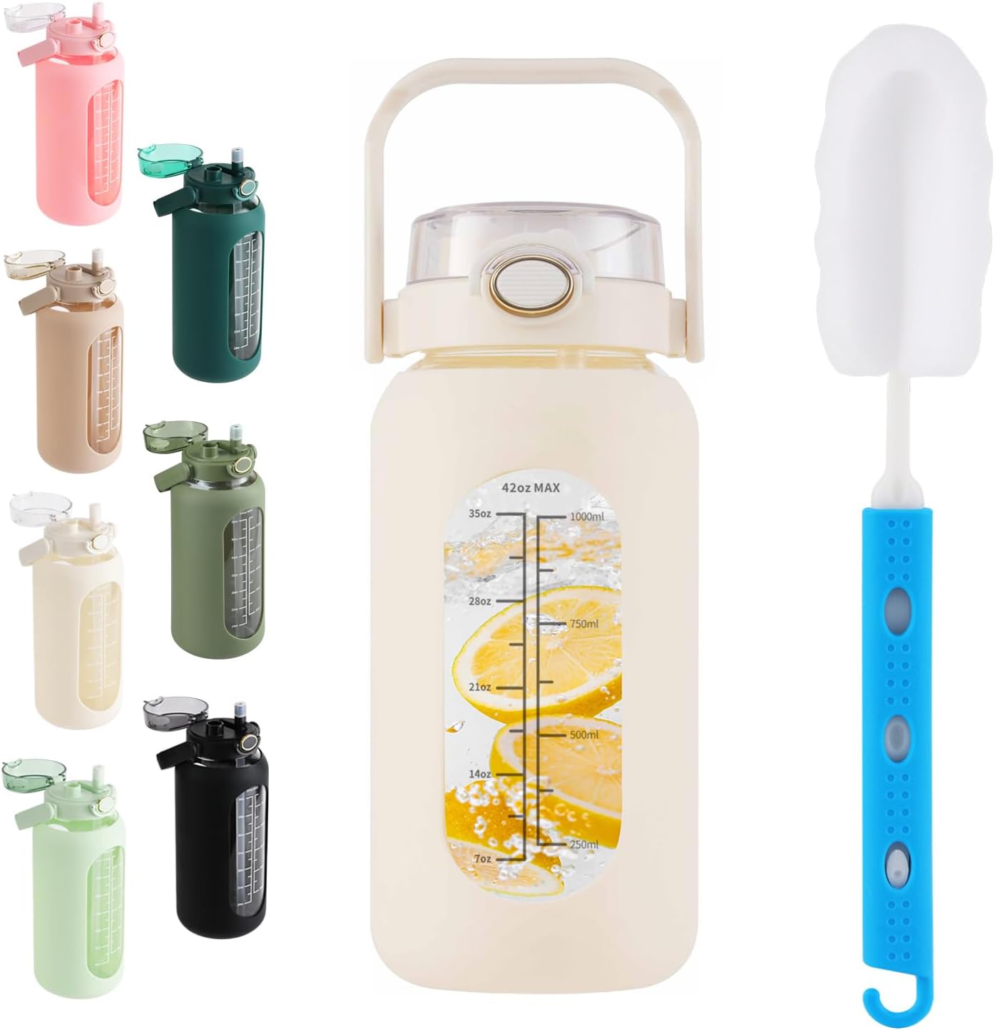 Motivational Glass Water Bottle β Stay Hydrated in Style!