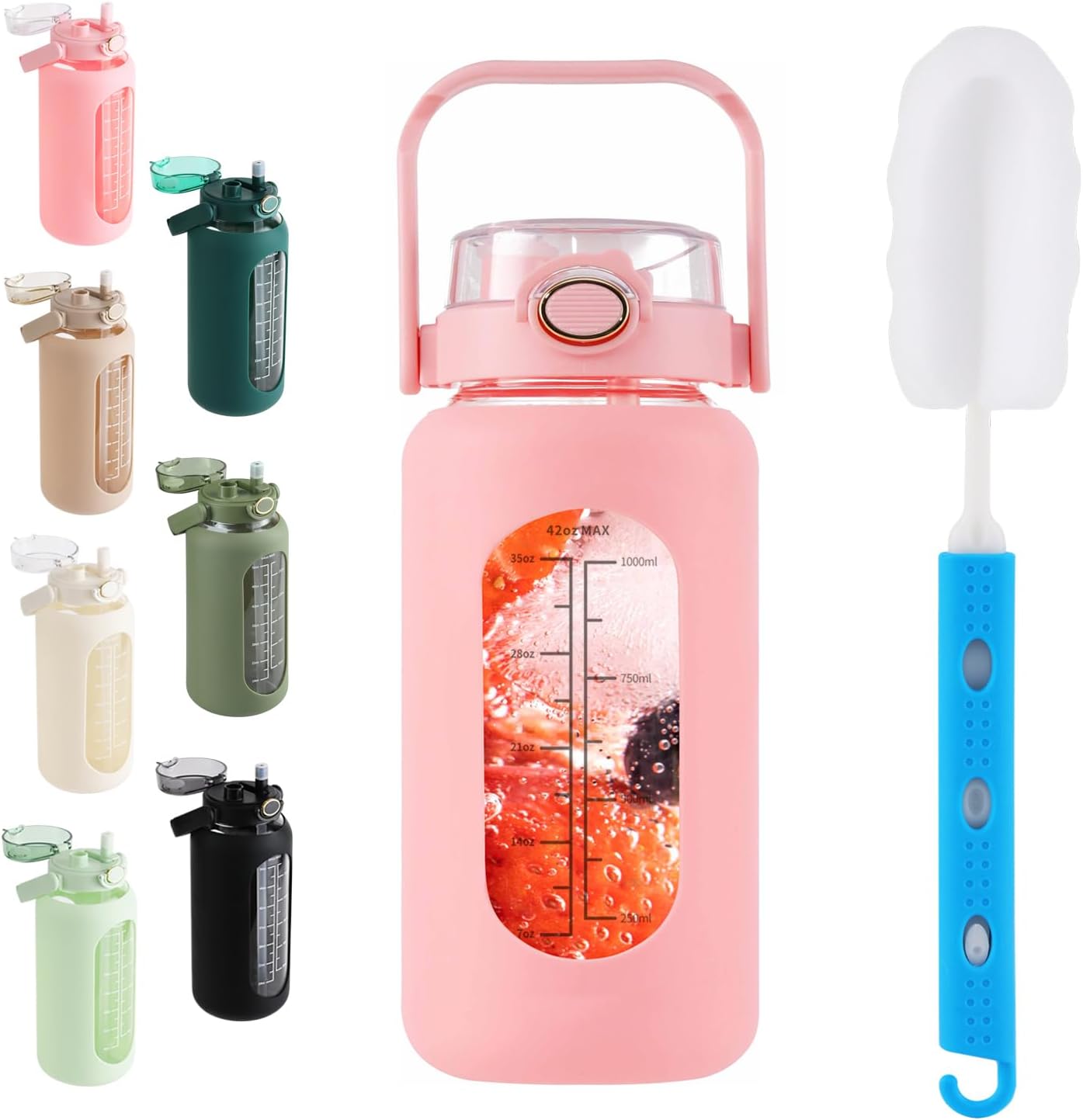 Motivational Glass Water Bottle β Stay Hydrated in Style!