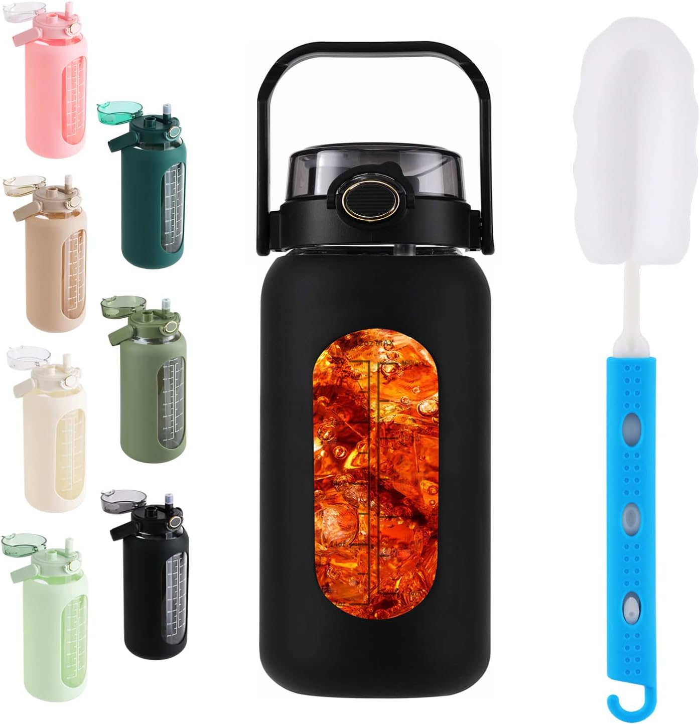 Motivational Glass Water Bottle β Stay Hydrated in Style!
