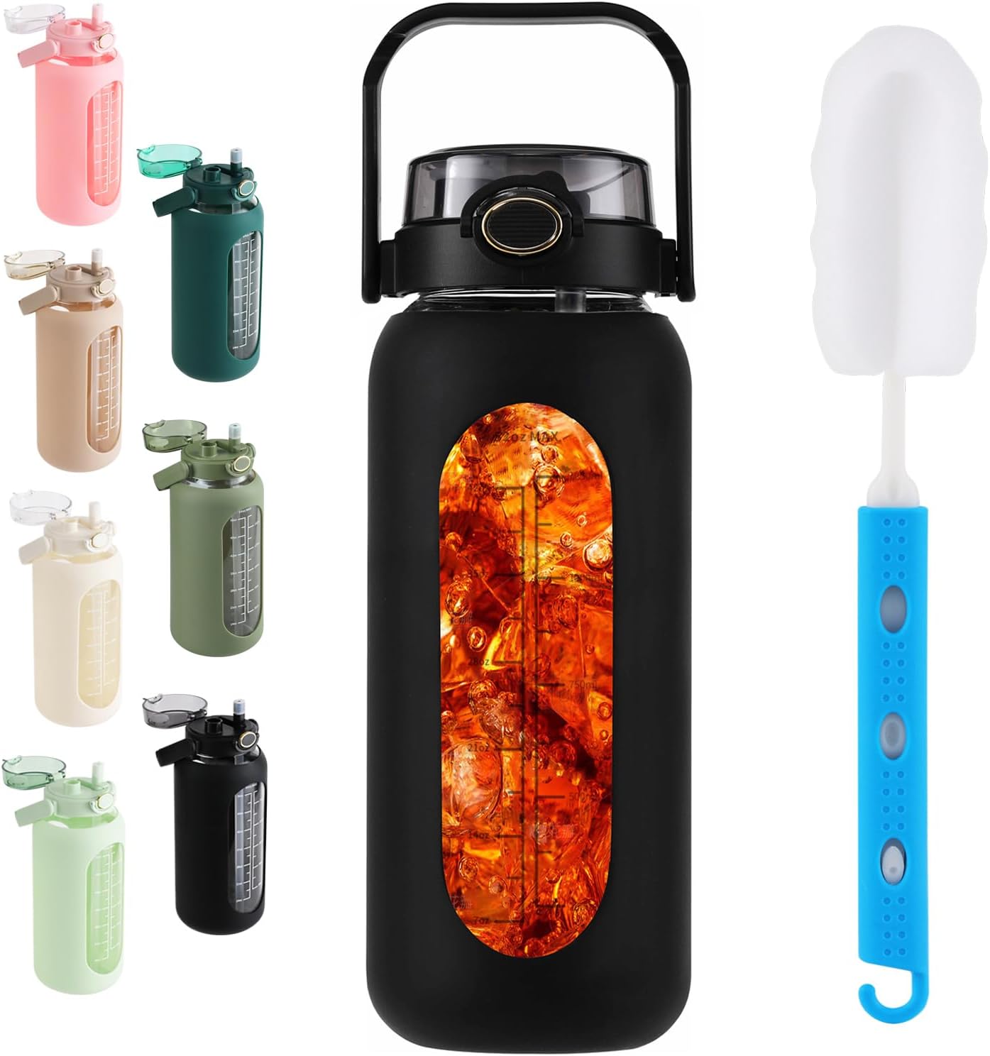 Motivational Glass Water Bottle β Stay Hydrated in Style!