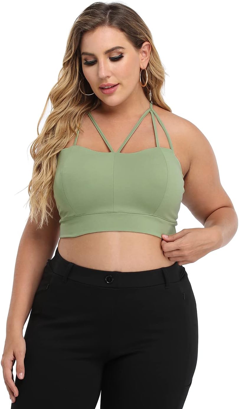 Spaghetti Strap Cami Bralette Crop Top