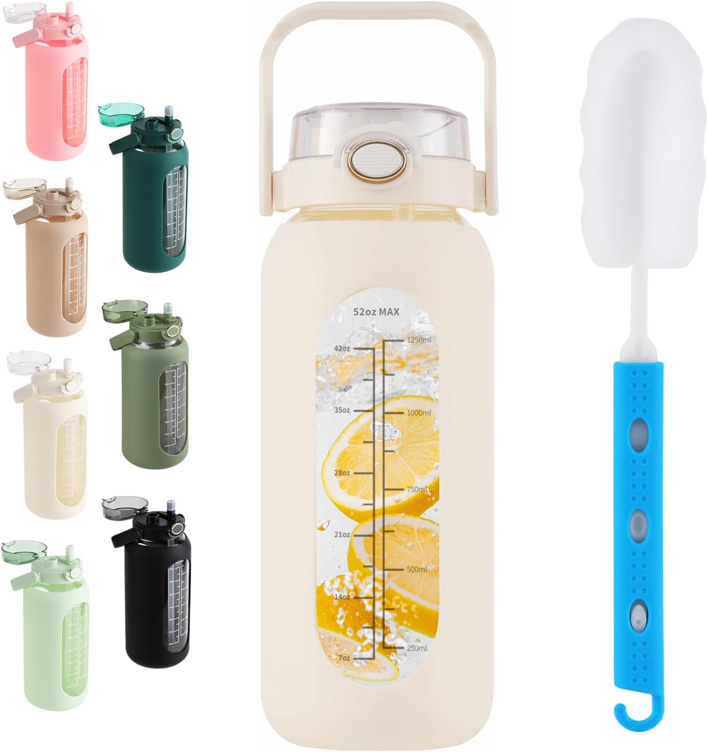 Motivational Glass Water Bottle – Stay Hydrated in Style! 