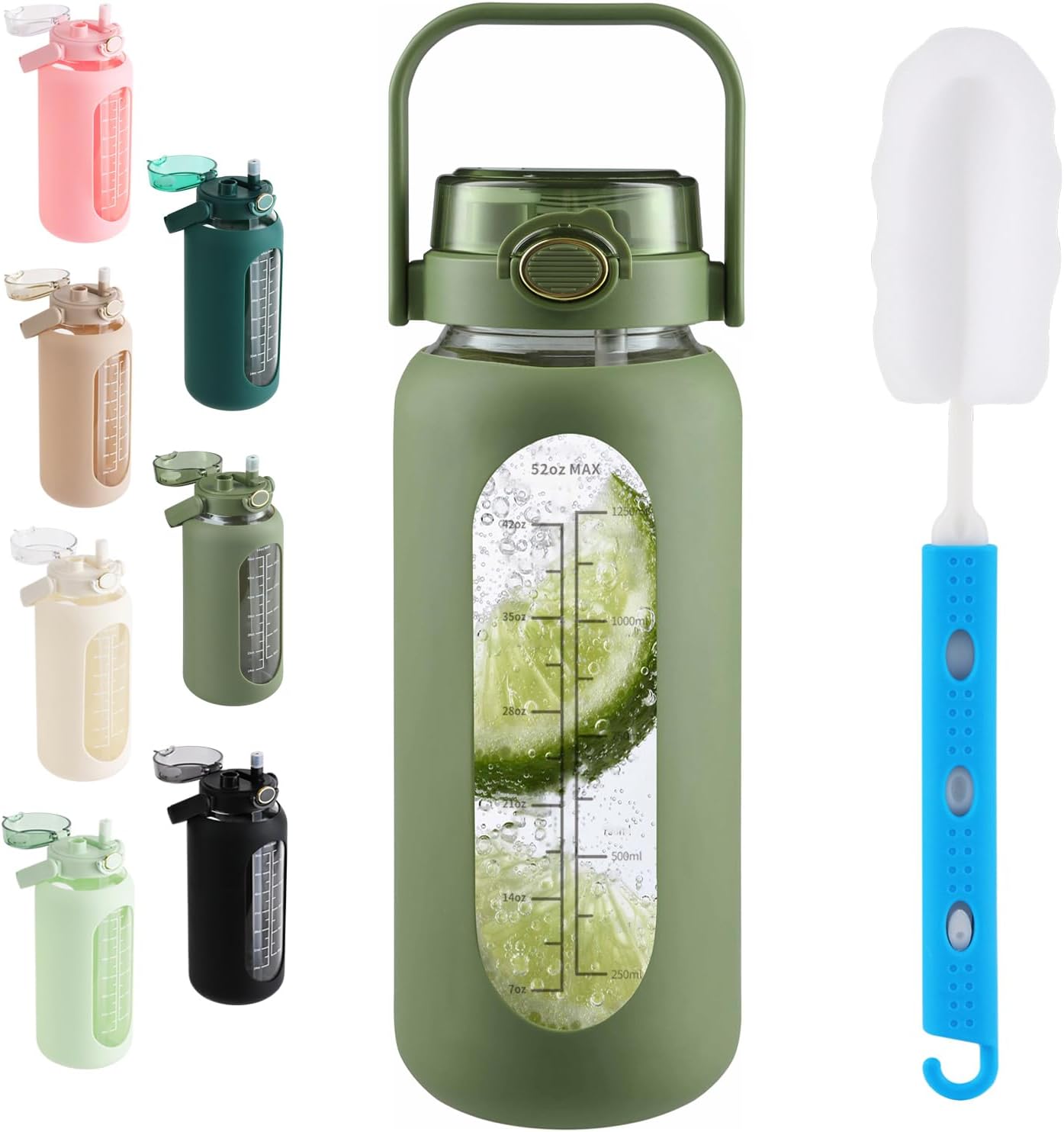 Motivational Glass Water Bottle – Stay Hydrated in Style! 