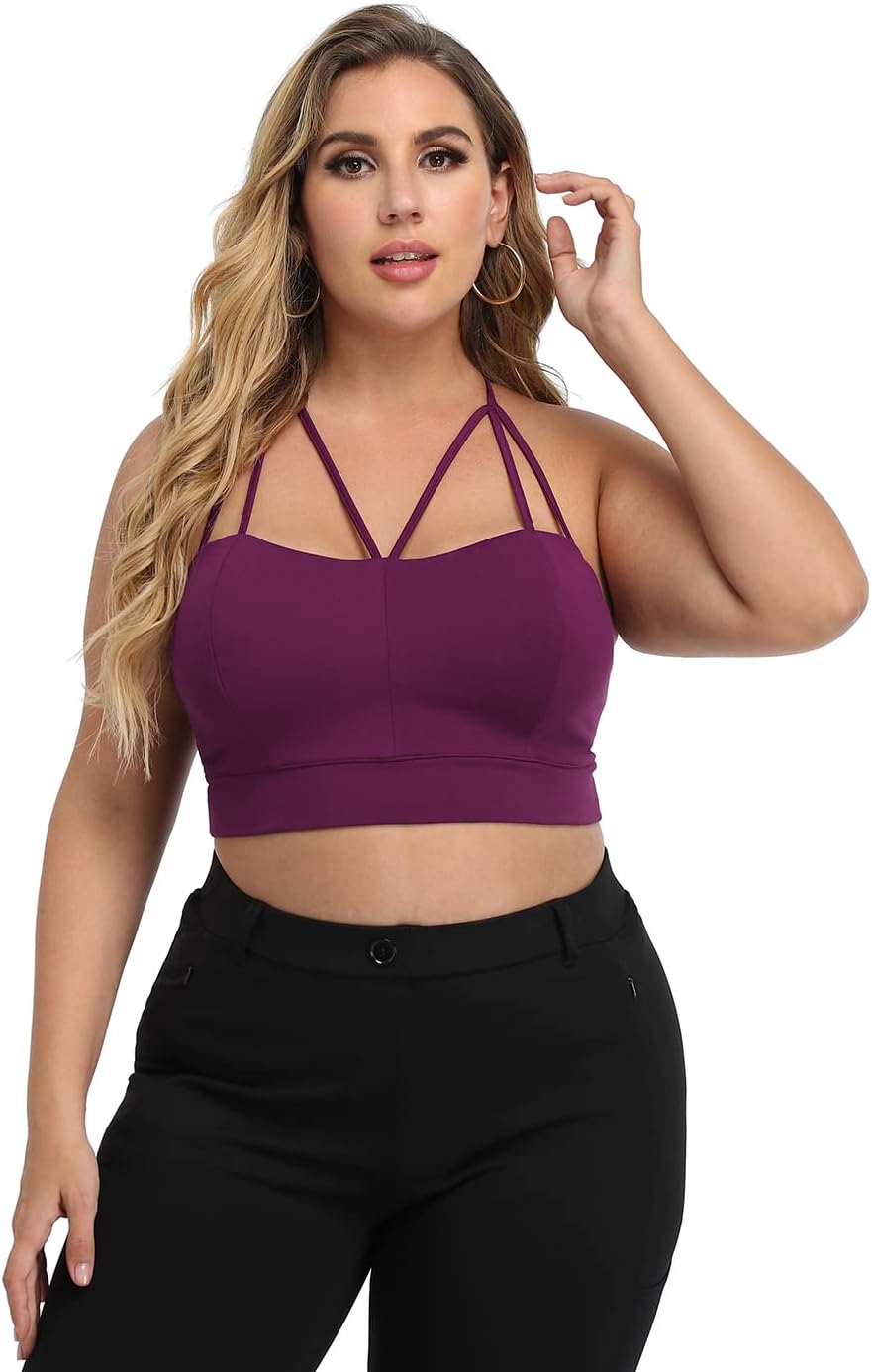 Spaghetti Strap Cami Bralette Crop Top