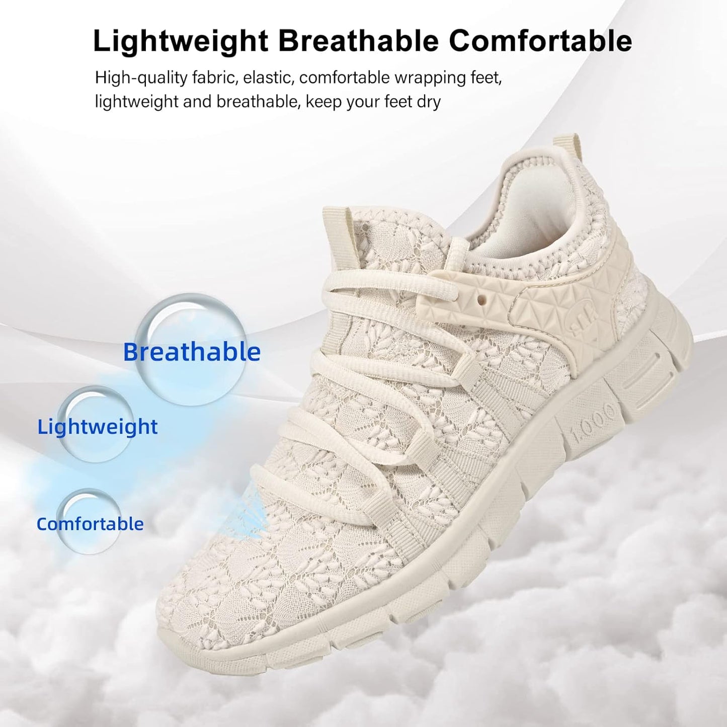 Ultra Lightweight Breathable Mesh Tennis Shoes with Lace Detailing