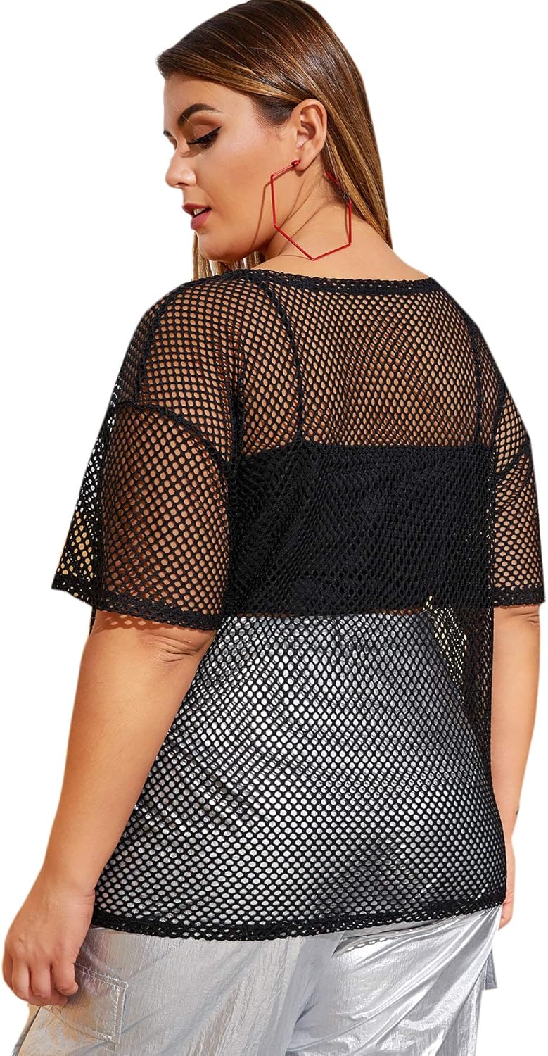 Sheer Mesh Fishnet Tee