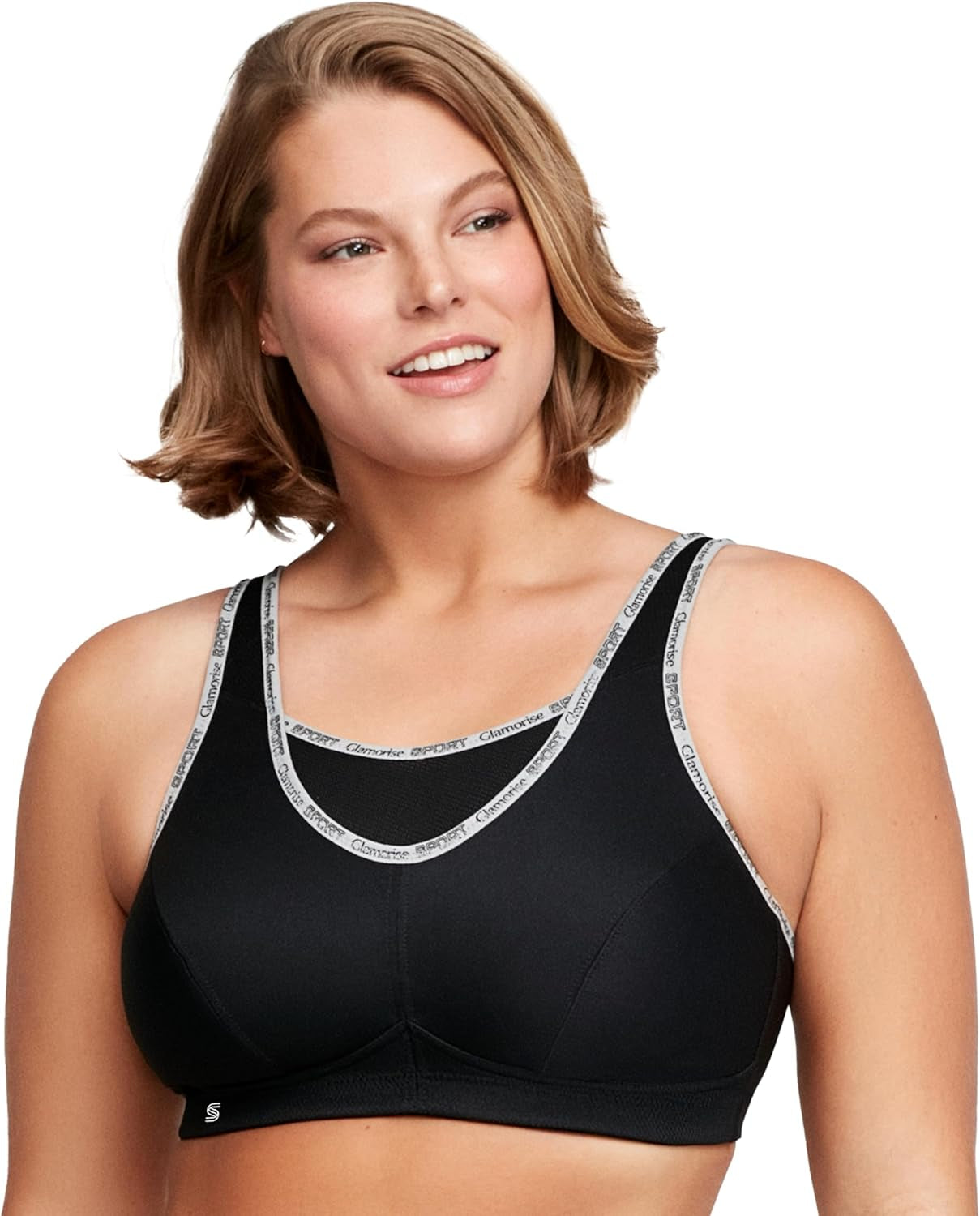 No-Bounce, Wire-free Sports Bra - Black