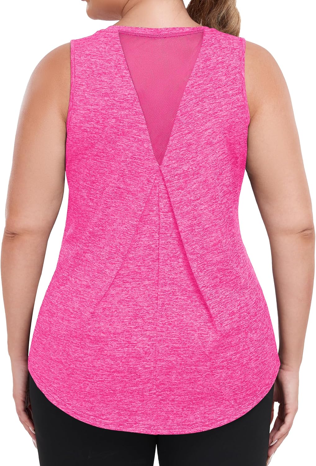 Racerback Tank with Mesh Detailing