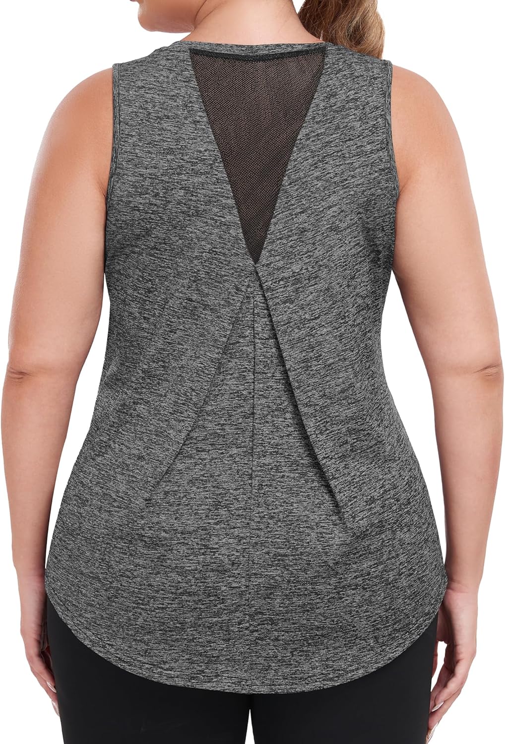 Racerback Tank with Mesh Detailing