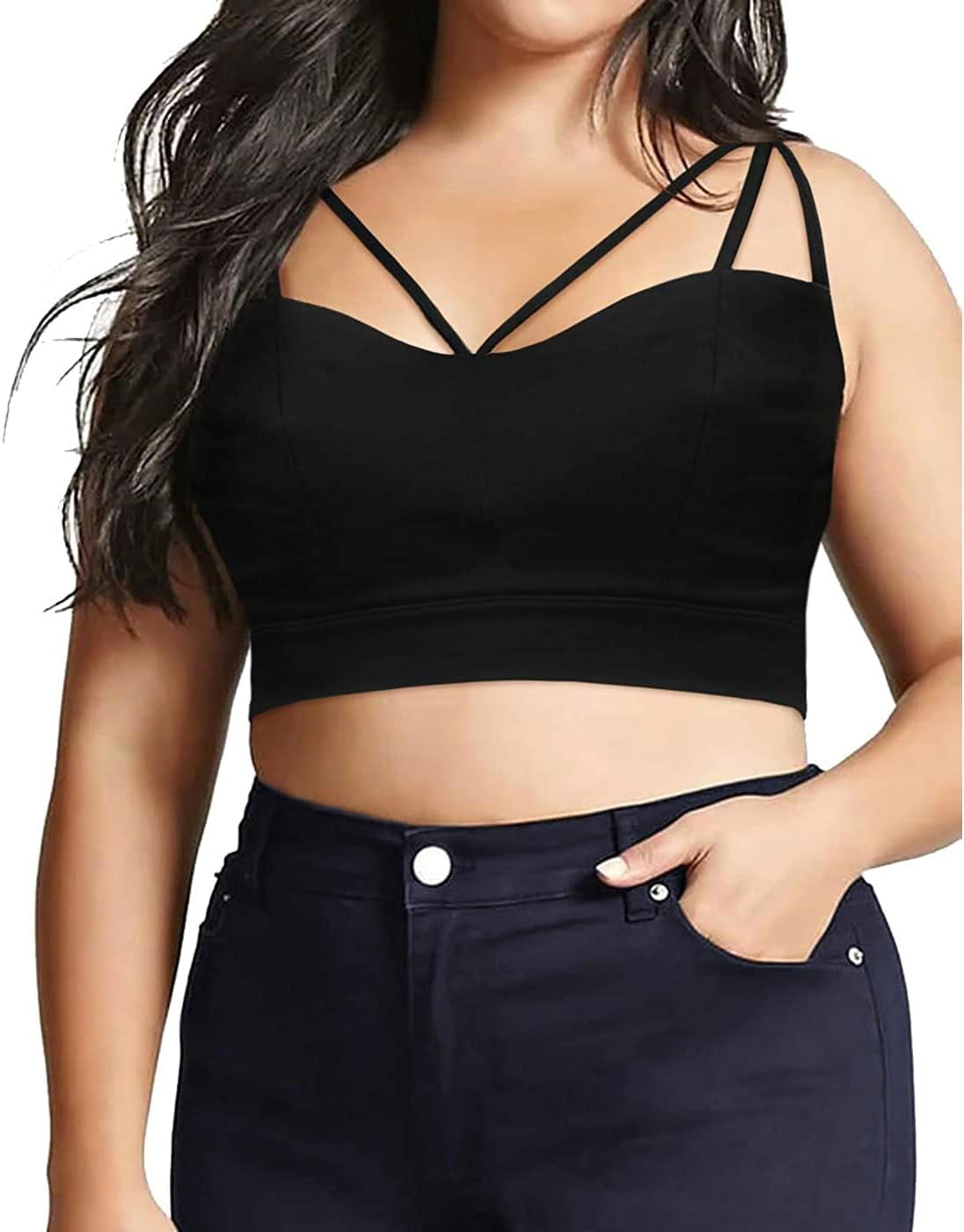 Spaghetti Strap Cami Bralette Crop Top