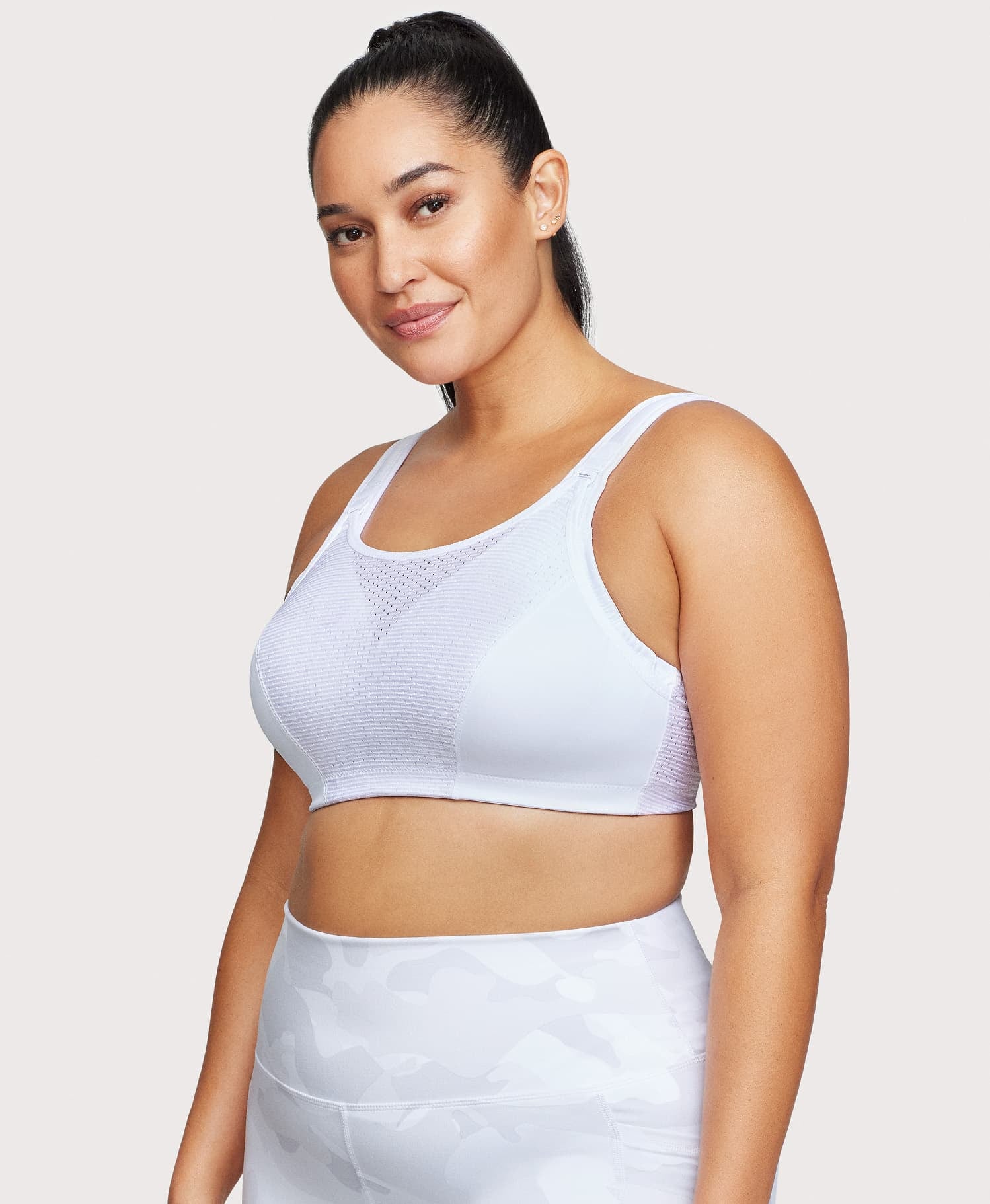 Custom Control Sports Bra – White