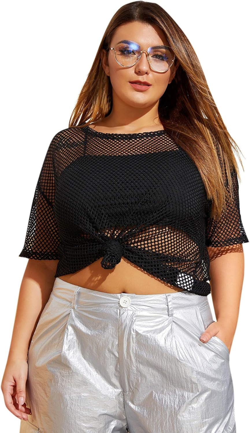 Sheer Mesh Fishnet Tee